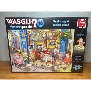 Wasgij Mystery 18 Grabbing A Quick Bite 1000 Piece Jigsaw Puzzle Parisian Café